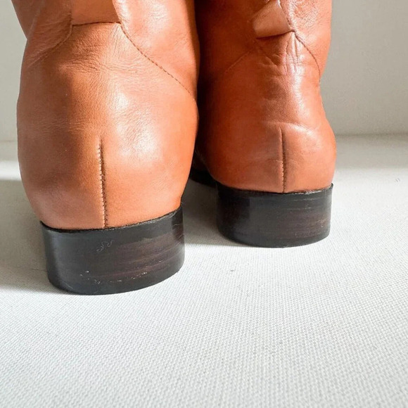Lauren Ralph Lauren Caramel Brown  Leather Riding style Boots Jenny 9.5 - Picture 5 of 14